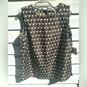 Kasper separate | Kasper women sleeveless blouse chocolate multi | size L